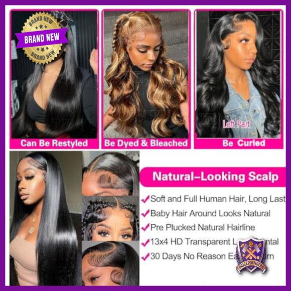 26 Inch Straight Lace Front Wig Human Hair Pre Plucked 13x4 Frontal main image 4
